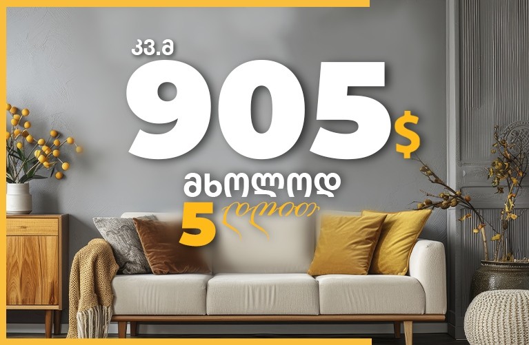 დიდი ბინა დიდ დიღომში მხოლოდ 5 დღით - კვ.მ 905$!