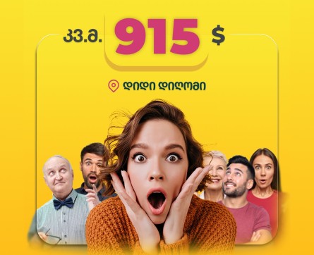 კვადრატული მეტრი მხოლოდ 915 დოლარად!