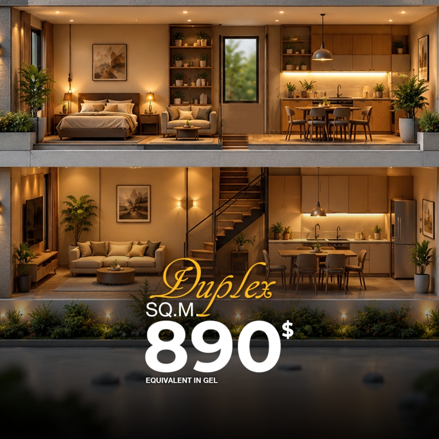 Duplex - $890 per sq m (equivalent in GEL)!