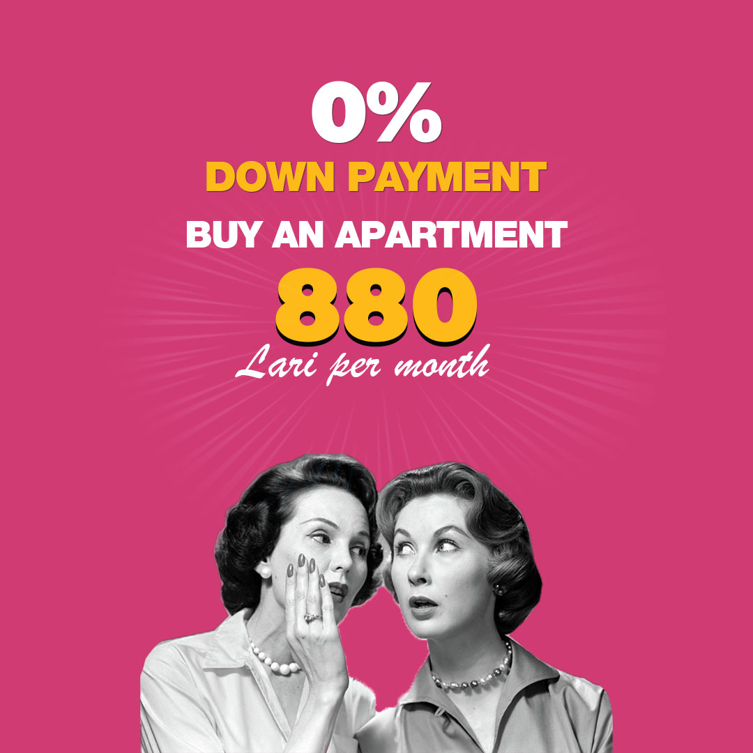 Buy an apartment for 880 GEL per month!