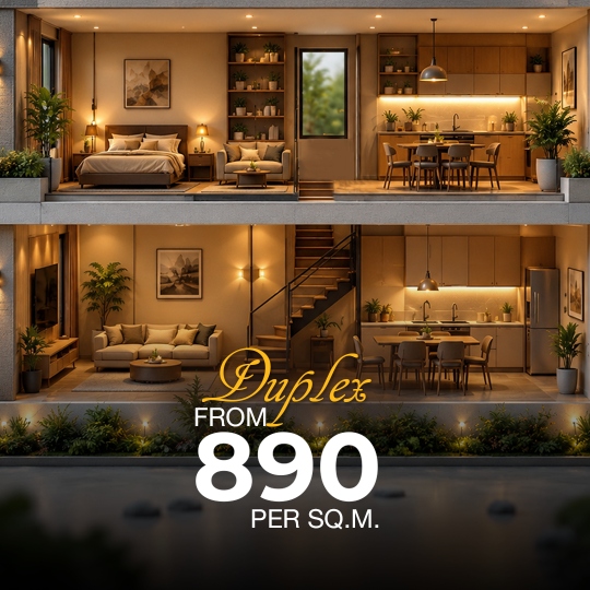 Duplex - 890 per sq.m!