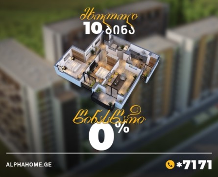 მხოლოდ 10 ბინაზე, მხოლოდ 1 თვით