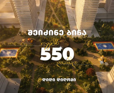 ბინა თვეში 550 ლარად!