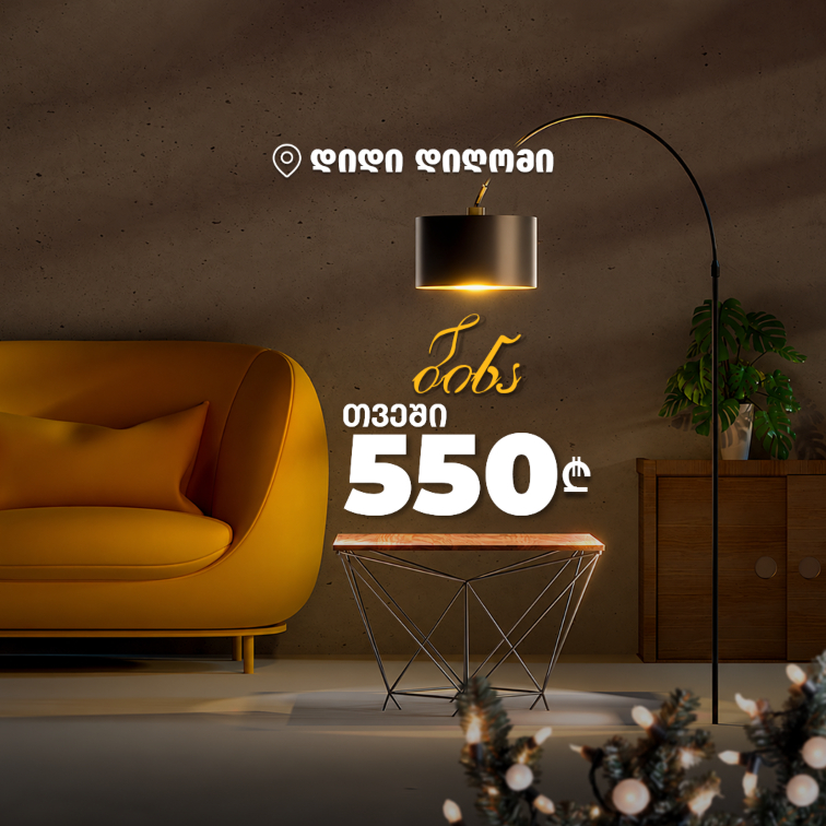 შეიძინე ბინა თვეში 550 ლარად